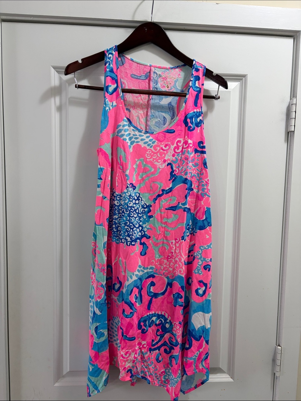 Lilly Pulitzer Pink, Blue & Aqua Floral dress sz medium